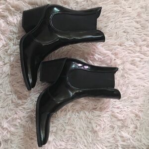 Zara basic black heeled ankle boots